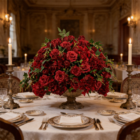 C-209 Großhandel Rote Rosen-Kugel Seidenblumen-Tischdekoration für Zuhause Hochzeit Tischdekoration zum Valentinstag