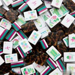 Jeu de Mahjong américain en acrylique, tuiles de Mahjong numérotées en anglais, jeu de Mahjong personnalisé fait à la main - Product Image 1