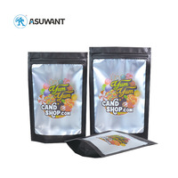 Segel panas cetak kustom 3.5 7g 1oz kunci ritsleting permen plastik antibau kantung kemasan tas Mylar dengan jendela