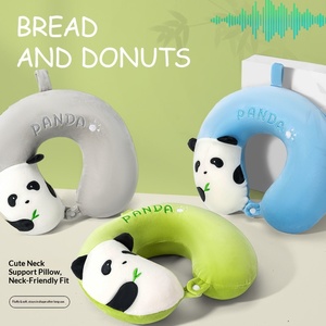 Almohada Ligera en Forma <span class=keywords><strong>de</strong></span> U <span class=keywords><strong>de</strong></span> Espuma Viscoelástica con Dibujo <span class=keywords><strong>de</strong></span> Panda Adorable para Estudiantes y Viajeros, Soporte para el Cuello, Alivio del Estrés, Desmontable y Lavable - Product Image 6