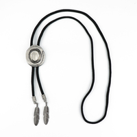 Cravate Bolo en Alliage de Cuivre et Cuir pour Homme, Accessoire de Cowboy Style Western Vintage avec Logo Personnalisé