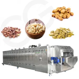 Commercial Continuous Sunflower Seed Almond Nut Roaster Automatic Cashew Roasting Machine Price