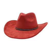 Sombrero de Vaquero/a de Cristal con Pedrería para Desfile de Moda, Accesorio de Disfraz para Despedida de Soltera, Sombrero Fedora de Ante con Borde de 9.5cm