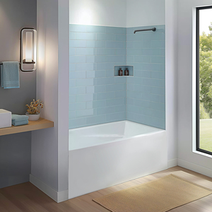 Tiết kiệm không gian thiết kế rộng rãi Acrylic Alcove góc nhỏ bồn tắm vòi sen với tay vịn - Product Image 2