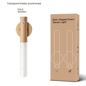 Veilleuse créative tricolore en ABS, absorption magnétique, imitation bois, induction, alimentation par batterie - Ambiance d'usine - Product Image 6