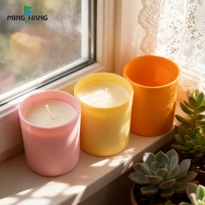 Pot à bougie <span class=keywords><strong>en</strong></span> verre à motif personnalisé, <span class=keywords><strong>prix</strong></span> de gros fournisseur, pour décoration intérieure - Product Image 1