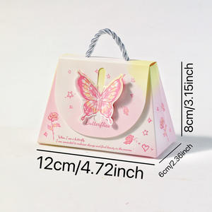 Boîte cadeau tote avec fermoir papillon 3D en matériaux recyclés Carton ondulé Emballage écologique chic à main pour <span class=keywords><strong>caf</strong></span>és et boutiques - Product Image 4