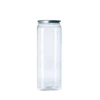Vente flash : bouteilles en plastique PET transparentes de 330 ml, 500 ml, 650 ml, 800 ml, contenants d'emballage pour aliments et boissons, pots avec couvercle en aluminium