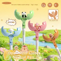 Pulpen Gel Flip Open Figurine Kartun Stok Grosir, Alat Tulis Latihan Siswa Kawaii, Pulpen Netral Cepat Kering, Grosir