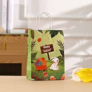 <span class=keywords><strong>Sac</strong></span> cadeau en papier <span class=keywords><strong>kraft</strong></span> brun Lapin de Pâques avec impression en héliogravure, emballage de luxe biodégradable pour les fêtes, bonbons et collations - Product Image 3