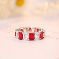 Bague en argent sterling 925 avec pierre précieuse de rubis de laboratoire émeraude Nouveau design Bijoux de fiançailles de mariage pour femmes hommes Cadeaux de fêtes