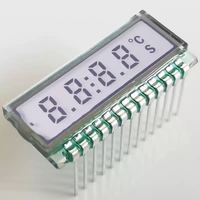 Afficheur LCD personnalisé à 4 chiffres et 7 segments, panneau numérique transmissif positif TN, direction de visualisation 6:00, connexion par broches métalliques