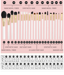 Lujo Blanco 32PCS Pinceles De Maquillaje dorados Brochas De Maquillaje Natural Goat Pony Powder Face Private Label Juego De Pinceles De Maquillaje - Product Image 4