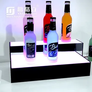 Présentoir acrylique d'alcool à 2 niveaux de lumière de comptoir d'usine pour l'affichage de barre