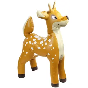 高品质逼真充气驯鹿耐用塑料充气鹿乙烯基充气动物园动物3d儿童模型玩具