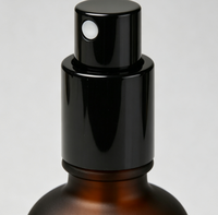 Botol Serum Pompa Semprot Kaca Hitam Matte Frosted 30ml 50ml 100ml Bentuk Bulat untuk Krim Wajah dan Krim Mata