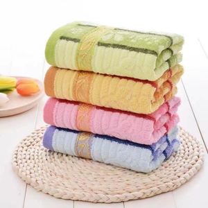 Serviette de toilette pour adulte en coton tissé à rayures colorées, antimicrobienne, absorbante, séchage rapide, pour la maison (jaune/rose/bleu/vert) - Product Image 4