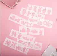 PET Mylar Numéro Lettre Plante Peinture Gaufrage DIY Journal Modèle Pochoirs pour Scrapbooking Planificateur Plastique Artisanat