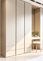 Armoire moderne écologique fabriquée en usine, avec table de toilette intégrée, grande capacité, en MDF, pour chambre à coucher