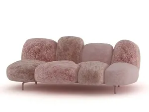 Sedia moderna nordica con accento singolo imbottita in lana di agnello grigio soggiorno balcone pigro divano per il tempo libero sedie