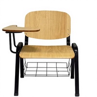Ensembles scolaires HJ K-45, pupitre et chaise pour étudiants, table de lecture universitaire, chaises en plastique avec structure en acier, design simple