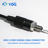 Connecteur micro sous-marin 2 broches compatible SubConn MCIL2F+MCBH2M, mâle et femelle, 10A 300V IP69K 7000m, acier inoxydable plaqué or