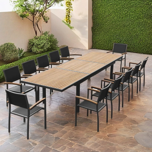 <span class=keywords><strong>Mesa</strong></span> <span class=keywords><strong>extensible</strong></span> para jardín de lujo moderno para 12 personas, <span class=keywords><strong>mesa</strong></span> <span class=keywords><strong>extensible</strong></span> para comedor al aire libre, juego de <span class=keywords><strong>mesa</strong></span> <span class=keywords><strong>extensible</strong></span> - Product Image 1