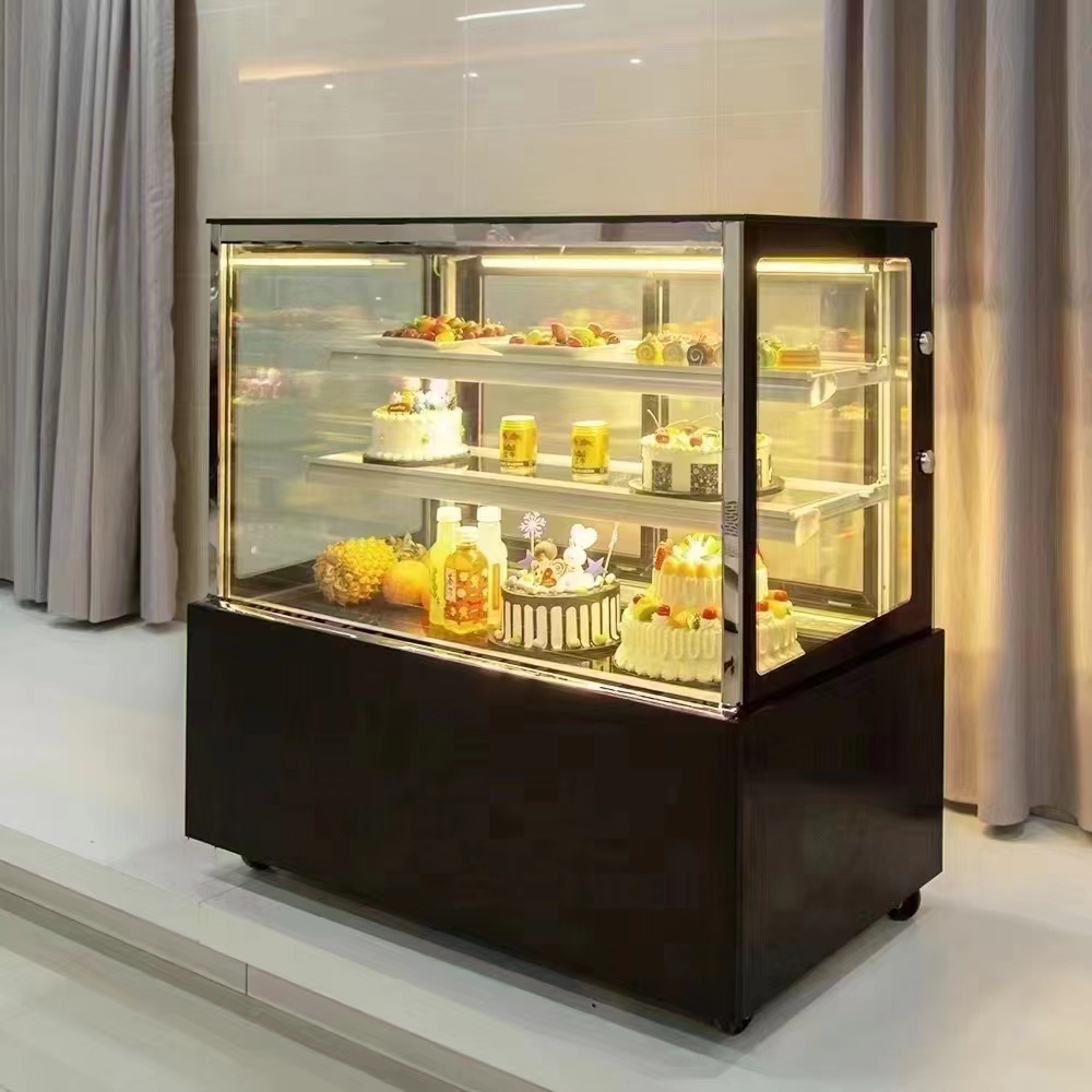 White 3-Layer Glass Cake Display Cooler - Refrigerator