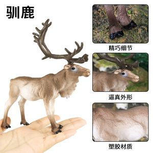 yxs Jouets animaux réalistes transfrontaliers, modèles sauvages, <span class=keywords><strong>rennes</strong></span> de Noël, cerfs sika et antilopes, figurines éducatives - Product Image 4
