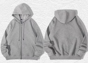 320G Hombres Invierno Sólido Patrón UV Reactivo Bordado Sudadera con capucha Personalizado Impreso Streetwear Chaqueta con cremallera - Product Image 2