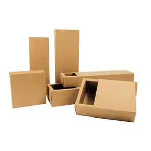 Op Maat Bedrukt Zacht Karton Bruin Kraftpapier Duurzame Lade Geschenkdoos Verpakking