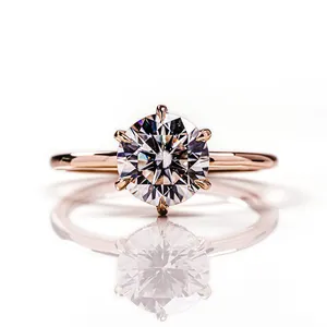 Cincin Perhiasan Mewah Pasangan Pertunangan Pernikahan Moissanite Berlian Cincin Kawin Emas 18K Pasangan