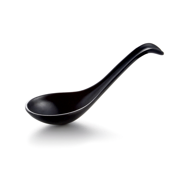 Best selling black japanese bent fruit soup spoon