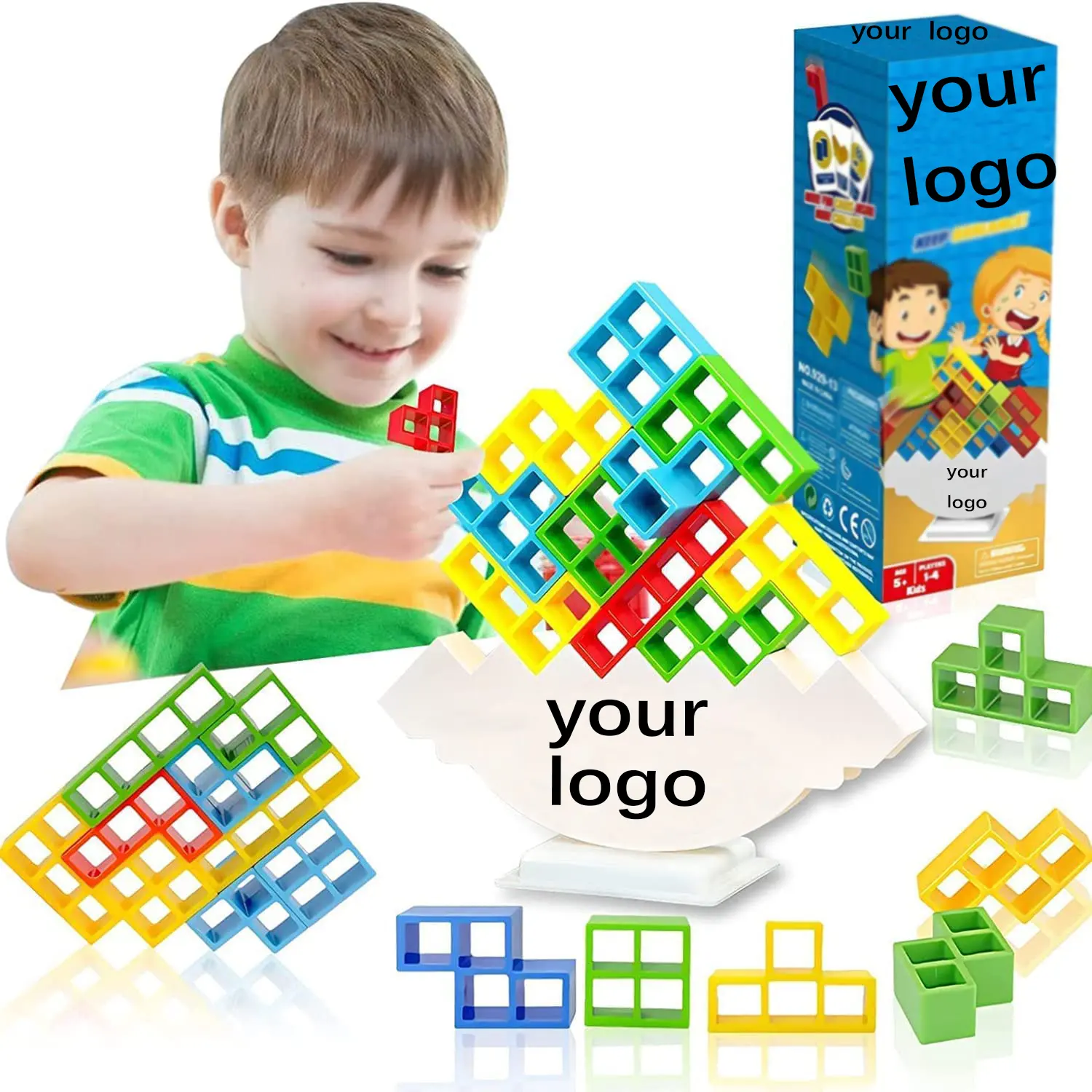 Board Games Hand-Eye Coordination Assembly Bricks Balance Puzzle Board Stacking Building Blocks Balancing Tower Game