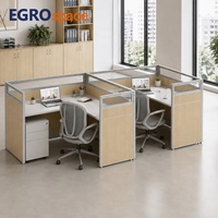 EGROspace Fournisseur Professionnel de Mobilier Poste de Travail Modulaire avec Cloison Privée en Verre pour 2 Personnes Bureau Cubique