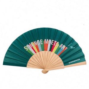 Abanico de Mano Plegable de Bambú con Logotipo Personalizado, Ecológico, Estilo Chino, para Bodas y Eventos, Hecho de Madera, Papel y Tela - Product Image 5
