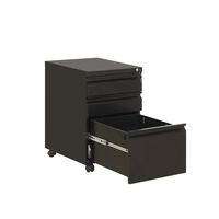 Gracewise Armoire de rangement de bureau en acier Armoire mobile pour dossiers Colonne mobile Col de cygne Armoire de rangement mobile en métal noir à 3 tiroirs