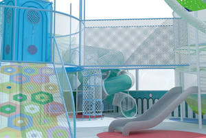 Filet de sécurité arc-en-ciel personnalisé pour cabane dans les arbres, double couche, filet d'escalade robuste, équipement de jeu souple pour aire de jeux intérieure, balançoire pour enfants - Product Image 3