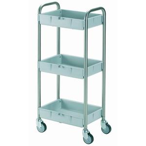 Carrello Portaoggetti a 3 Ripiani in Acciaio Grigio per Uso Domestico e Ufficio - Product Image 1