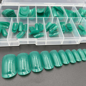 Nouveau vert large orteil court ongles Extension <span class=keywords><strong>Capsule</strong></span> moule Popit français double forme ongles conseils - Product Image 1