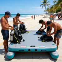 Hailebao - Ski nautique gonflable portable - Matériel PVC - 300x200x15cm - Tapis flottant pour bateau