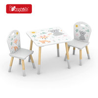 Ensemble de table et 2 chaises en bois pour enfants, style moderne, pour le salon, l'étude et les jeux, W08G435