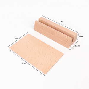 Expositor de Tarjetas de Regalo de Madera Maciza Personalizado para Bodas, Base de Madera Pulida con Bandeja Art Deco, Soporta Múltiples Tarjetas - Product Image 6
