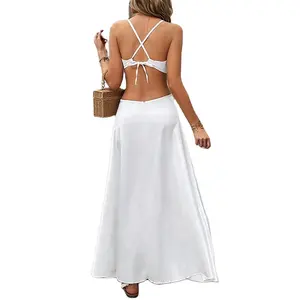 Elegant White Dress 2024summer 100%silk Embroidery Women Long Dress