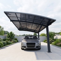 Abri de voiture résidentiel super durable et résistant aux intempéries avec toit en polycarbonate, abri de voiture solaire