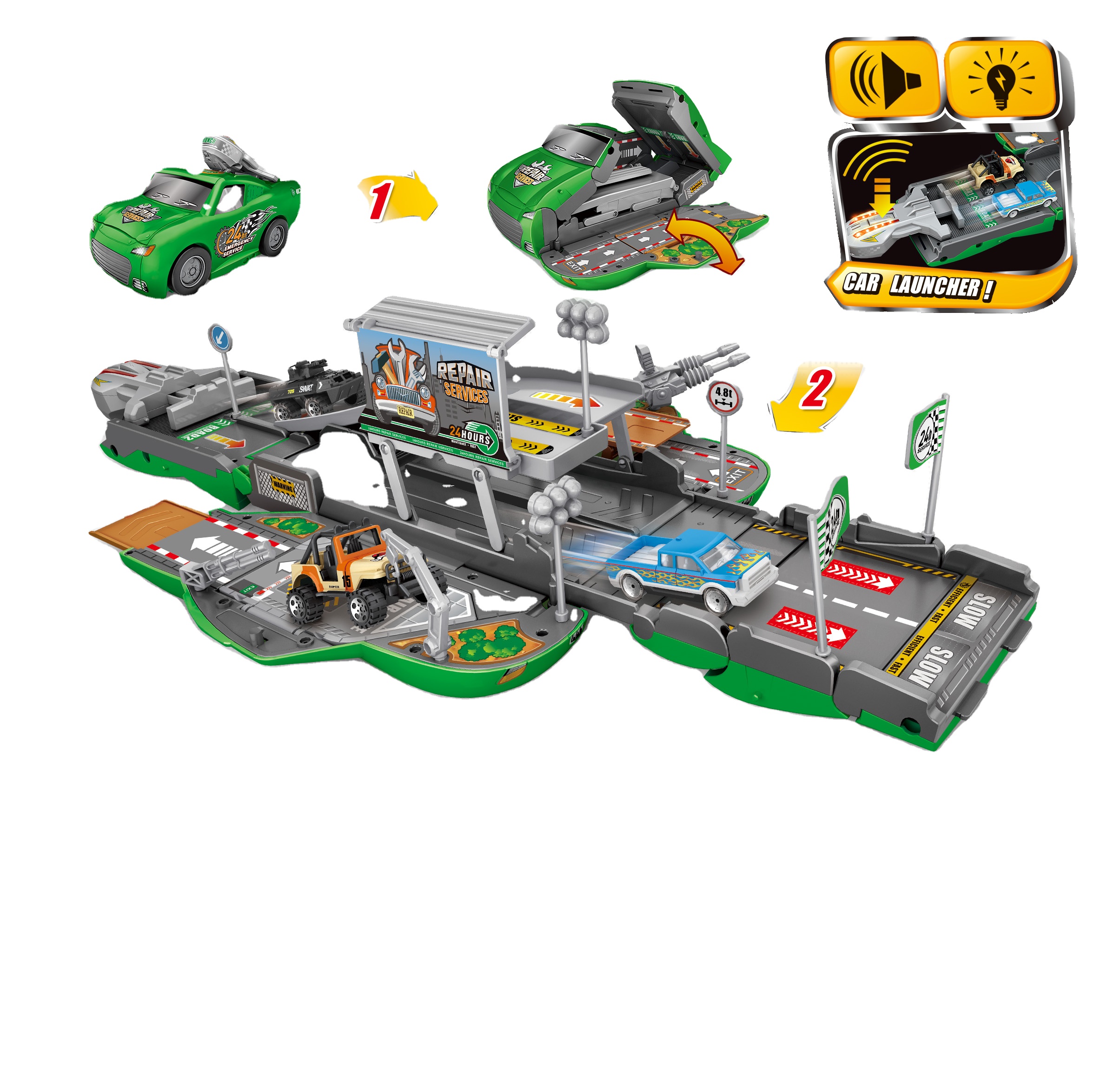 Развивающая легкая музыка, Новое поступление, городская деформация, сражение, гоночный автомобиль, набор для детей