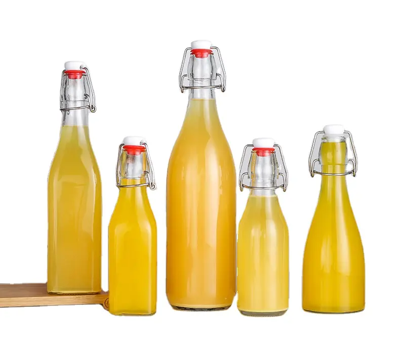 Trasparente morbido bere bottiglia di acqua di vetro con la clip morsetto coperchio/speciale stile ermetico 1000ml top altalena bevanda contenitore
