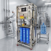 Machines de traitement de l'eau 250LPH 1600GPD à flux direct pour stations de distribution d'eau pour petites entreprises 304SS