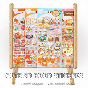 Customizable Geometric <b>3D</b> PVC <b>Stickers</b> with Raised <b>Stickers</b> Exquisite and Cute Food Shapes for Children Promotional Gifts - Product Image 2