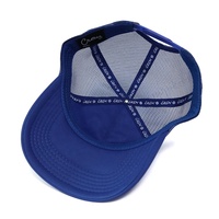 Gorra de red de béisbol para hombre de tela de espuma de alta calidad azul oscuro de verano, 5 paneles, se pueden personalizar con logotipo, gorra de camión deportivo